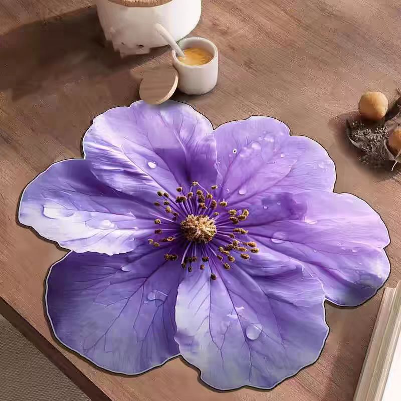 Elegant Floral Placemats & Silicone Coasters (COMBO)
