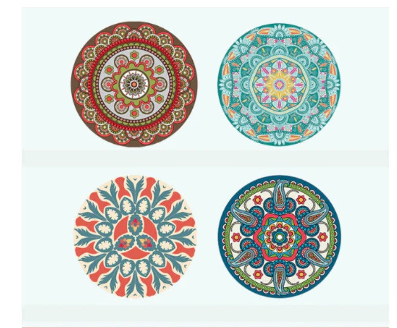 Elegant Floral Placemats & Silicone Coasters (COMBO)