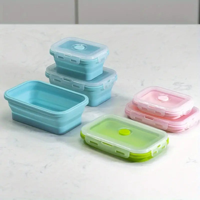 Foldable Silicone Lunch Box(Pack of 4)