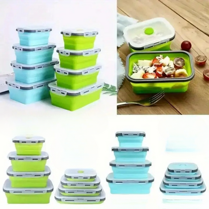 Foldable Silicone Lunch Box(Pack of 4)