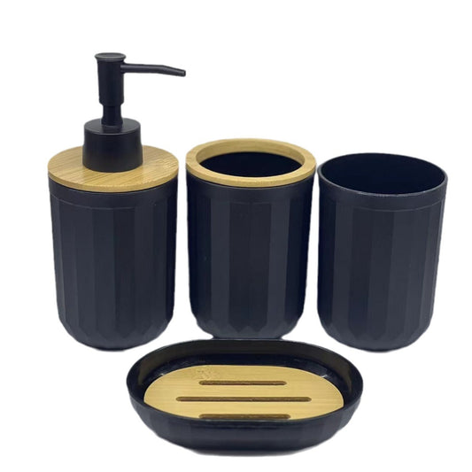 4 Piece Bamboo Bathroom Set