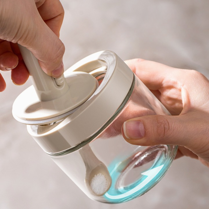 Jar with Retractable Spoon