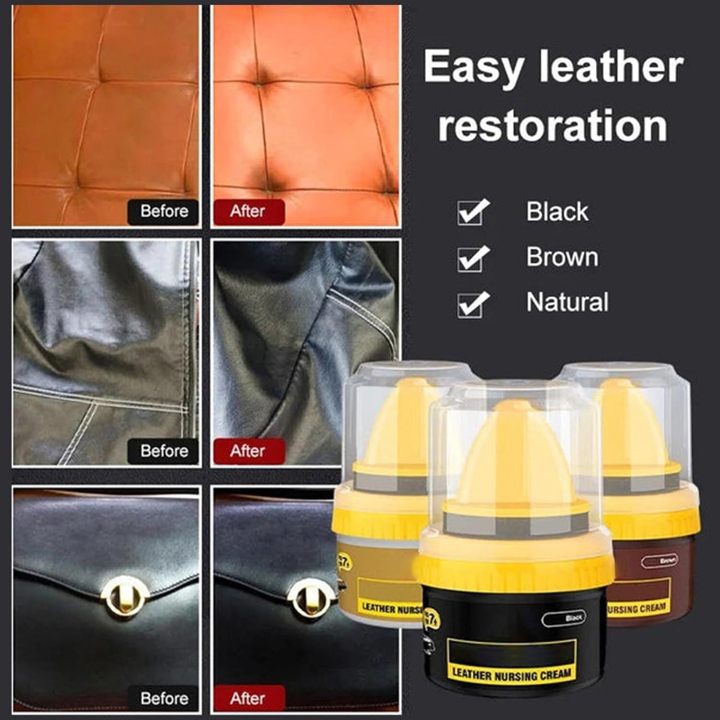 Leather Shinning Wax (1 Black+ 1 Brown)